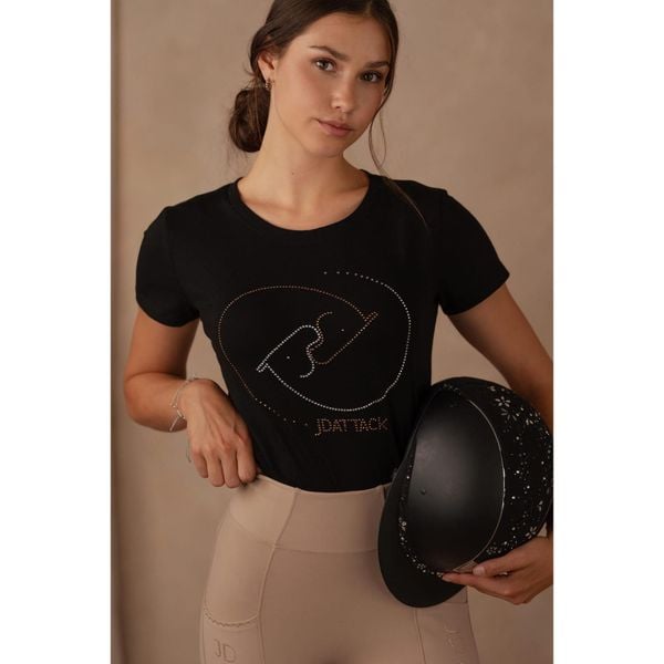 T-shirt damski z motywem koni JD ATTACK Yin Yang. Czarne t-shirty JD ATTACK, bez wzorów, sportowe, bez kołnierzyka, bez ramiączek. Za 129.00 zł.