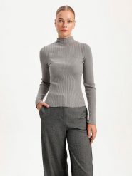 BGN Sweter w kolorze szarym rozmiar: 36. Szare swetry BGN, bez wzorów, prążkowane, bez ramiączek. Za 74.81 zł.