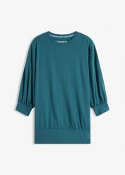 Koszulka sportowa oversize z rękawem 3/4, szybkoschnąca. Niebieskie t-shirty sportowe bonprix, bez wzorów, bez ramiączek. Za 109.99 zł.