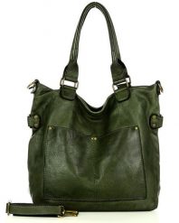 Torebka damska zielona MARCO MAZZINI v7j. Zielone shopper bag MARCO MAZZINI, bez wzorów, ze skóry, biznesowe, duże, bez dodatków. Za 599.00 zł.