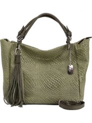 Anna Morellini Skórzany shopper bag "Solana" w kolorze zielonym - 42 x 30 x 20 cm rozmiar: onesize. Zielone shopper bag Anna Morellini, bez wzorów, z materiału, przez ramię, bez dodatków. Za 339.80 zł.