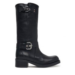 Kozaki Weekend Max Mara. Czarne kozaki Weekend Max Mara, bez wzorów, bez obcasa, na płaskiej podeszwie, bez zapięcia. Za 2,134.00 zł.