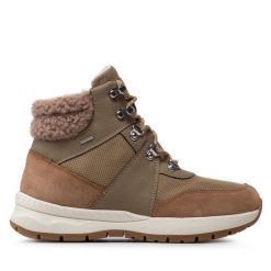 Botki Geox. Zielone botki Geox, bez wzorów, bez obcasa, na płaskiej podeszwie, bez zapięcia. Za 549.99 zł.