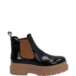 SZTYBLETY DAMSKIE H47 NAPLAK NERO. Botki Venezia, bez wzorów, ze skóry, bez obcasa, bez zapięcia. Za 229.00 zł.