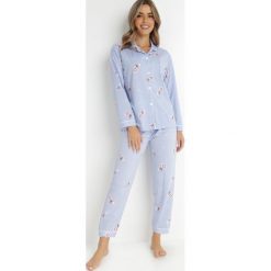 Niebieski Komplet Piżamowy Eugeall. Niebieskie piżamy Born2be, xl, bez wzorów, z tkaniny, bez kołnierzyka, bez ramiączek, długie. W wyprzedaży za 67.49 zł.