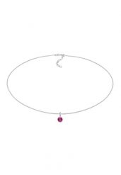 Elli Damski choker pasjans z różowym kryształem, srebro próby 925 Sterling Silver Naszyjniki 1 ct. Czerwone naszyjniki Elli, z materiału, srebrne. Za 188.99 zł.