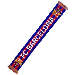 FC Barcelona szalik kibica Knitted Scarf N23 5004BUT23 wielokolorowy. Niebieskie szaliki i kominy FC Barcelona, bez wzorów, z materiału. Za 79.99 zł.
