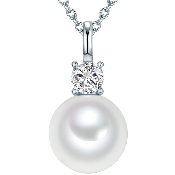 Lulu & Jane Srebro wysokiej pr óby Cyrkonia Sztuczna perła Naszyjniki 1 ct Damski. Białe naszyjniki Lulu & Jane, z materiału, z cyrkonią, srebrne. Za 209.99 zł.