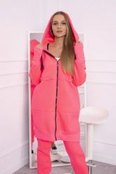 Komplet ocieplany z długą bluzą różowy neon. Czerwone bluzy KESI, l, bez wzorów, z bawełny, bez ramiączek, bez kaptura. Za 357.56 zł.