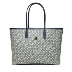 Torebka Tommy Hilfiger. Niebieskie shopper bag Tommy Hilfiger, bez wzorów, bez dodatków. Za 679.99 zł.
