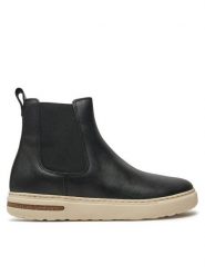 Birkenstock Sztyblety Bend Chelsea Lena 1028473 Czarny. Czarne botki Birkenstock, bez wzorów, ze lnu, bez obcasa, na płaskiej podeszwie, bez zapięcia. Za 469.99 zł.