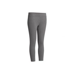 Legginsy 7/8 Slim Gym & Pilates FIT+ 500 damskie. Niebieskie legginsy DOMYOS, bez wzorów, z bawełny. Za 34.99 zł.