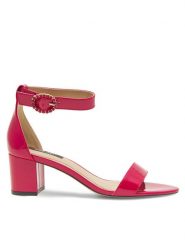 Nine West Sandały WFA2641-1 Czerwony. Czerwone sandały Nine West, bez wzorów, z syntetyku, bez obcasa, na słupku, bez zapięcia. Za 229.99 zł.