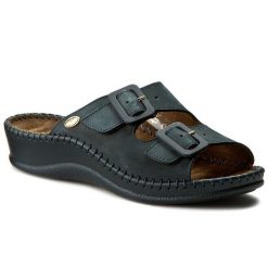 Klapki Scholl. Niebieskie klapki Scholl, bez wzorów, bez obcasa, bez zapięcia. Za 249.99 zł.