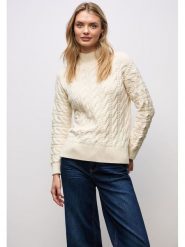 Street One Sweter w kolorze kremowym rozmiar: 36. Brązowe swetry Street One, bez wzorów, street, bez ramiączek. Za 170.87 zł.