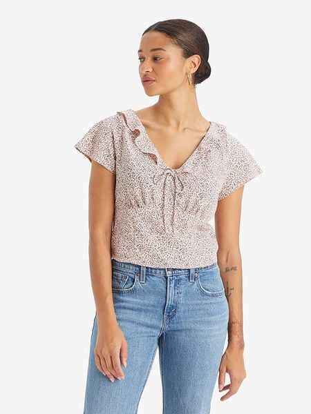 Levi's Bluzka w kolorze jasnoróżowym rozmiar: S. Różowe bluzki Levi's, s, bez wzorów, bez kołnierzyka, bez ramiączek. Za 65.69 zł.
