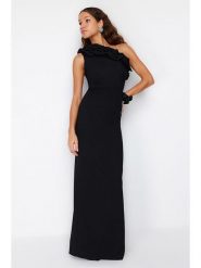Trendyol Sukienka w kolorze czarnym rozmiar: 38. Czarne sukienki Trendyol, bez wzorów, bez kołnierzyka, bez ramiączek, maxi. Za 100.99 zł.