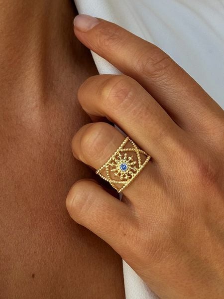 DI GIORGIO Pozłacany pierścionek ze spinelem rozmiar: 56. Żółte pierścionki DI GIORGIO, z spinelem, pozłacane. Za 136.45 zł.