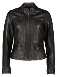 HIS Skórzana kurtka w kolorze czarnym rozmiar: 36. Czarne kurtki HIS, bez wzorów, ze skóry, bez kaptura. Za 478.99 zł.