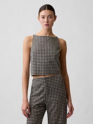 GAP Top w kolorze czarno-beżowym rozmiar: M. Brązowe topy GAP, m, bez wzorów, bez kołnierzyka, bez ramiączek. Za 91.99 zł.