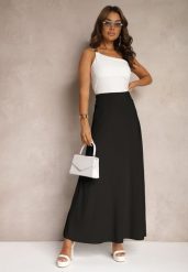 Czarna Rozkloszowana Spódnica High Waist z Marszczeniem w Pasie Nolisea. Czarne spódnice Renee, s, bez wzorów, z materiału, maxi, rozkloszowane. W wyprzedaży za 91.99 zł.