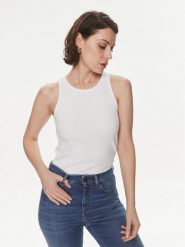 Max Mara Leisure Top Brusson 2416941038 Biały Slim Fit. Białe topy Max Mara Leisure, s, bez wzorów, z bawełny, bez kołnierzyka, bez ramiączek. Za 229.99 zł.