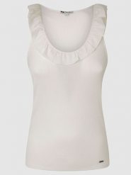 Pepe Jeans Top w kolorze białym rozmiar: S. Białe topy Pepe Jeans, s, bez wzorów, z jeansu, bez kołnierzyka, bez ramiączek. Za 76.39 zł.