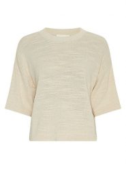 MOSS COPENHAGEN Sweter w kolorze kremowym rozmiar: S/M. Brązowe swetry Moss Copenhagen, m, bez wzorów, z bawełny, bez ramiączek. Za 169.95 zł.