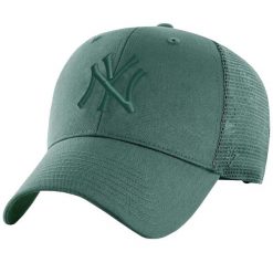 Czapka z daszkiem dla dorosłych 47 MLB New York Yankees Branson Cap. Zielone czapki z daszkiem 47 Brand, bez wzorów, z bawełny, sportowe. Za 99.99 zł.