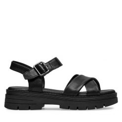Sandały Lasocki. Czarne sandały Lasocki, bez wzorów, bez obcasa, na płaskiej podeszwie, bez zapięcia. Za 159.99 zł.