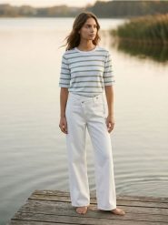 Sweter z wiskozą w paski - zielony. Zielone swetry Sinsay, l, bez wzorów, z wiskozy, bez ramiączek. Za 35.99 zł.