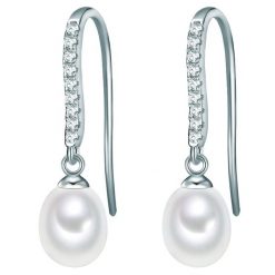 Valero Pearls Kolczyki wiszące z perłą srebro wysokiej próby Cyrkonia Perła hodowlana słodkowodna różowe złoto 1 ct Damski. Czerwone kolczyki Valero Pearls, z cyrkonią, srebrne. Za 209.99 zł.