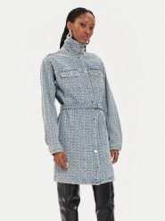 Gestuz Sukienka jeansowa Nila 10908695 Niebieski Relaxed Fit. Niebieskie sukienki Gestuz, bez wzorów, z bawełny, bez kołnierzyka, bez ramiączek. Za 1,339.00 zł.