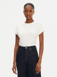 Tommy Hilfiger T-Shirt WW0WW45731 Écru Slim Fit. T-shirty Tommy Hilfiger, m, bez wzorów, z wiskozy, bez kołnierzyka, bez ramiączek. Za 259.99 zł.