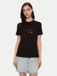 Calvin Klein Jeans T-Shirt J20J224983 Czarny Regular Fit. Czarne t-shirty Calvin Klein Jeans, m, bez wzorów, z bawełny, bez kołnierzyka, bez ramiączek. Za 129.99 zł.
