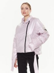 MMC Studio Kurtka puchowa Biker Różowy Relaxed Fit. Czerwone kurtki MMC STUDIO, bez wzorów, z puchu, bez kaptura. Za 1,759.00 zł.
