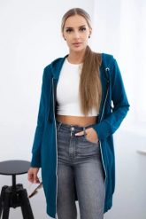 Bluza sukienkowa z kapturem morska. Zielone bluzy KESI, l, bez wzorów, z bawełny, bez ramiączek, z kapturem. Za 234.40 zł.