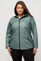 Damskie HYPRAR funkcjonalna kurtka wodoodporna bioniczne wykończenie kaptur. Zielone kurtki Ulla Popken, plus size, bez wzorów, z materiału, z kapturem. Za 591.99 zł.