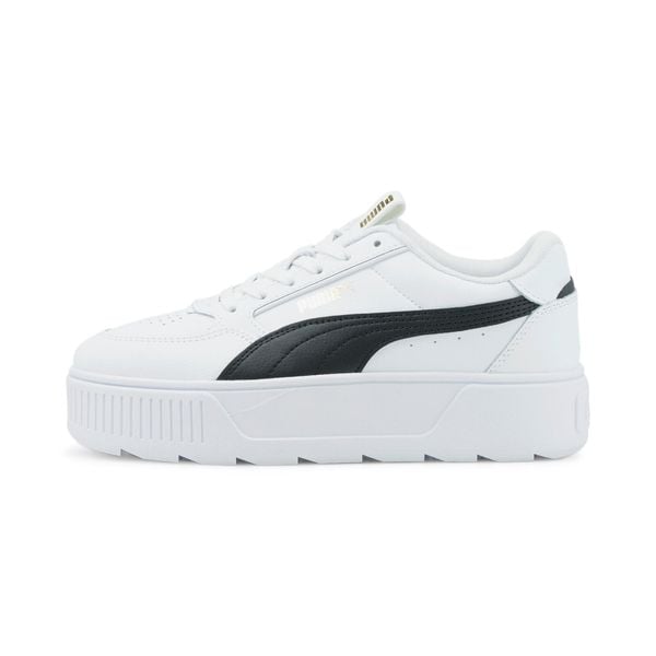 Buty sportowe damskie PUMA KARMEN REBELLE sneakersy. Białe buty sportowe lifestyle Puma, bez wzorów, z materiału, bez zapięcia, trekkingowe. Za 229.00 zł.