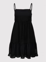 ONLY Sukienka letnia Ann 15262379 Czarny Regular Fit. Czarne sukienki ONLY, xs, bez wzorów, z syntetyku, bez kołnierzyka, bez ramiączek. Za 139.99 zł.