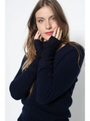 Perfect Cashmere Kaszmirowe mitenki "Jelo" w kolorze granatowym rozmiar: onesize. Niebieskie rękawiczki Perfect Cashmere, bez wzorów, z kaszmiru. Za 143.99 zł.