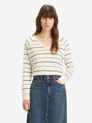 Levi´s Sweter w kolorze kremowo-czarnym rozmiar: M. Brązowe swetry m, bez wzorów, ze splotem, bez ramiączek. Za 127.65 zł.