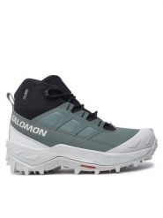 Salomon Trekkingi Crosstrak Waterproof L47570400 Zielony. Zielone buty trekkingowe Salomon, z materiału, bez zapięcia. Za 859.99 zł.