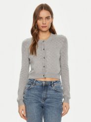 Guess Kardigan W5RR23 Z2YJ2 Szary Regular Fit. Szare swetry Guess, xl, z aplikacjami, z wiskozy, bez ramiączek. Za 279.99 zł.