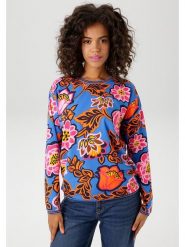 Aniston Bluza w kolorze niebiesko-pomarańczowym rozmiar: 40. Niebieskie bluzy Aniston, bez wzorów, bez kaptura. Za 96.60 zł.