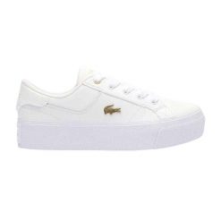Buty sportowe Lacoste Ziane Platform. Białe buty treningowe Lacoste, bez wzorów, z materiału, bez zapięcia, trekkingowe. Za 399.00 zł.