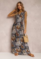 Czarna Sukienka Sallaza. Czarne sukienki Renee, na imprezę, l, bez wzorów, boho, bez kołnierzyka, bez ramiączek, maxi, kopertowe. W wyprzedaży za 47.99 zł.
