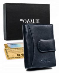 Portfel damski 4U Cavaldi RD-09-GCL granatowy. Niebieskie portfele 4U Cavaldi, bez wzorów, ze skóry. Za 69.99 zł.