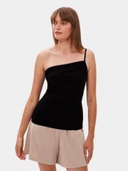 Les Lunes Top "Novaa" w kolorze czarnym rozmiar: M. Czarne topy Les Lunes, m, bez wzorów, bez kołnierzyka, bez ramiączek. Za 82.99 zł.