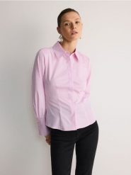 Koszula w prążek - wielobarwny. Koszule Reserved, l, bez wzorów, z bawełny, bez kołnierzyka, bez ramiączek. W wyprzedaży za 59.99 zł.